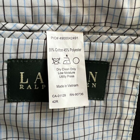 Ralph Lauren Faux Leather Sport Coat Black Blazer Jacket Mens 42R - Picture 4 of 11